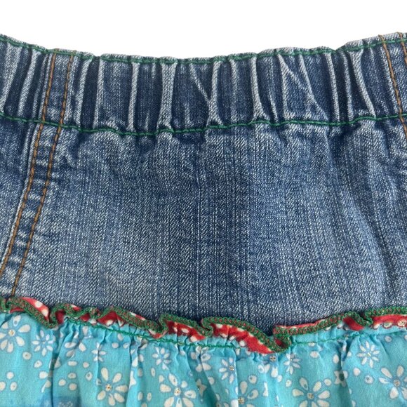 The Childrens Place Multi-Color Floral Ruffle Denim Skirt Size 3T - Picture 3 of 9